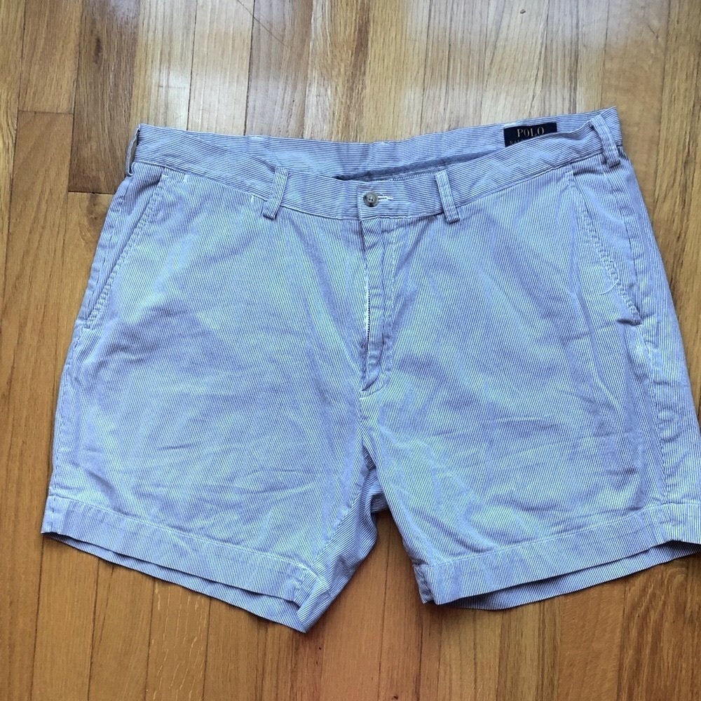 Polo Ralph Lauren blue and white striped shorts